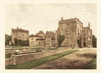 Castillo de Muncaster, Cumbria, Inglaterra. ,1880 (grabado)