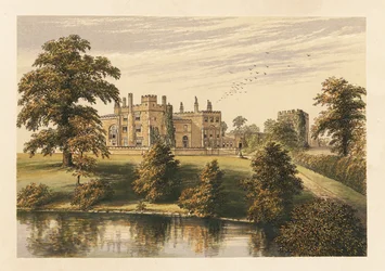 Castillo de Ripley, Yorkshire, Inglaterra. ,1880 (grabado)
