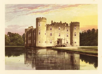 Castillo de Shirburn, Oxfordshire, Inglaterra. ,1880 (grabado)