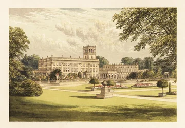 Trentham Hall, Staffordshire, Inglaterra. ,1880 (grabado)