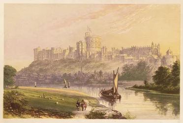 Castillo de Windsor, Berkshire, Inglaterra. 1880 (grabado)
