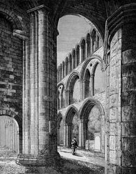 Nave, desde el pasillo sur, Abadía de Jedburgh, c1880, 1897