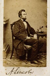 Una carte-de-visite firmada de Abraham Lincoln, 1861