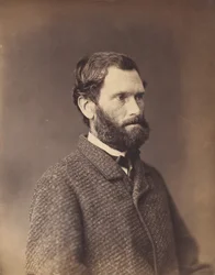 [Hombre barbudo con chaqueta de tweed], principios de 1860
