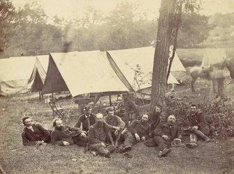 Grupo en el cuartel general del Ejército del Potomac, Antietam, octubre de 1862