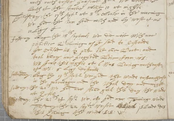 Diario de Alexander Gillespie, detalle, 1674
