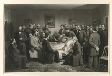 Lincoln en su lecho de muerte