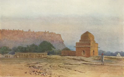 Fuerte de Gwalior antes del amanecer, c. 1880-1905