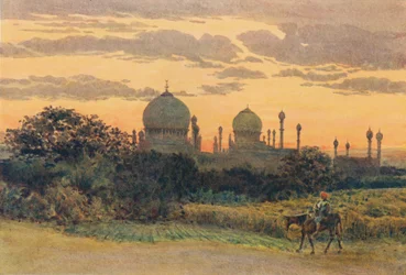 Atardecer detrás del Ibrahim Roza, Bijapur, c1880 1905