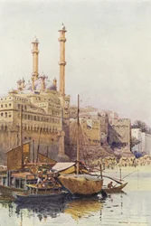 Los Ghats debajo de la Mezquita de Aurangzeb, Benarés