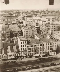 Vista norte desde la cúpula del juzgado en Chicago, 1858