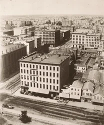 Vista nornoroeste desde la cúpula del juzgado en Chicago, 1858