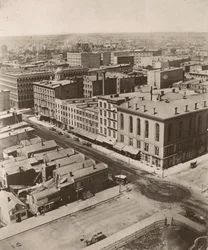 Vista noroeste desde la cúpula del juzgado en Chicago, 1858