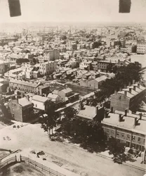 Vista suroeste desde la cúpula del juzgado en Chicago, 1858