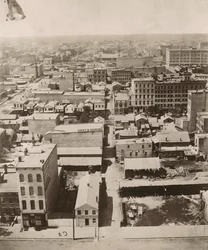 Vista oeste desde la cúpula del juzgado en Chicago, 1858