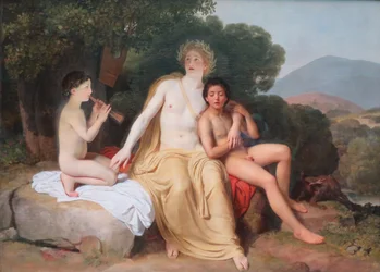 Ruso: "Apolo, Hyacinthus y Cyparissus tocando música y cantando" Apolo, Hyacinthus y Cyparissus tocando música y cantando
