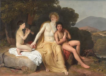 Ruso: "Apolo, Hyacinthus y Cyparissus haciendo música y cantando" Apolo, Hyacinthus y Cyparissus haciendo música y cantando