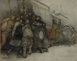 Junto al tranvía, 1920