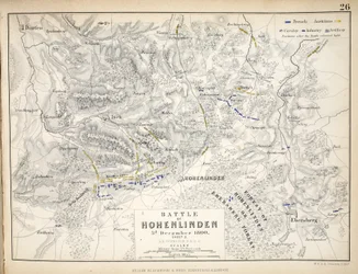 Mapa de la batalla de Hohenlinden, publicado por William Blackwood and Sons, Edimburgo y Londres, 1848