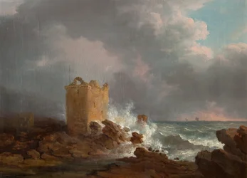 Castillo de Broughty Durante una Tormenta