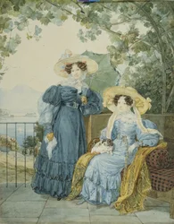 Retrato de la condesa Yekaterina Artemyevna Vorontsova 1780-1836 y la princesa Yelena Mikhaylovna Galitzine 1776-1856, 1825