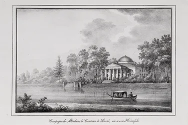 Casa de verano de la condesa de Laval en la serie de la isla Aptekarsky, 1820s