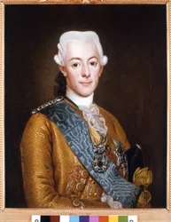 Retrato del rey Gustavo III de Suecia (Gustav III) (1746-1792) Pintura de Alexander Roslin (1718-1793) 1775. 73x59 cm Castillo de Gripsholm, Estocolmo