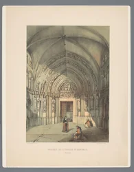 Bergportaal van Sint-Servaasbasiliek te Maastricht Pórtico de la iglesia de St Servais, en Maestricht (título sobre objeto) Monumentos antiguos de arquitectura desde el siglo XI hasta el siglo XIII en Limburg (título de la serie)