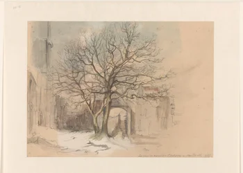 Corte del monasterio de San Antonio en Maastricht, en invierno