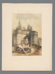 Puerta Tongerse en Maastricht Porte de Tongres (título sobre objeto) Monumentos de Maastricht (título de la serie)