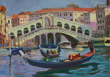 Góndolas del Puente de Rialto de Venecia
