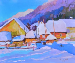 Un animado pueblo invernal