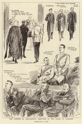 La apertura del Parlamento, bocetos en la Cámara de los Comunes