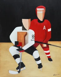 Jugadores de hockey geométricos