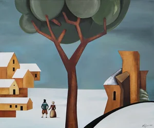 Tranquilo pueblo invernal