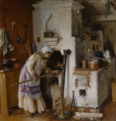Un nuevo hogar. En la estufa, 1918