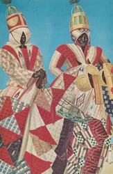 Jinetes Djerma (Niamey), de Dibujos y Pinturas de África, ejecutados durante la expedición Citroën Centro África, segunda misión Haardt Audouin-Dubreuil, pub. París, 1927