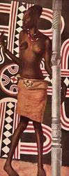 Molende, la Mangbetou, de Dibujos y Pinturas de África, ejecutados durante la expedición Citroën Centro África, segunda misión Haardt Audouin-Dubreuil, pub. París, 1927