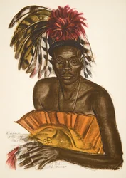 Tuba, jefe Matchaga (Niangara (haut Ouelle), de Dibujos y Pinturas de África, ejecutados durante la expedición Citroën Centro África, segunda misión Haardt Audouin-Dubreuil, pub. París, 1927