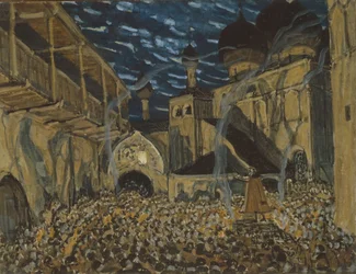 Diseño escénico para la ópera La doncella de Pskov de N. Rimsky-Korsakov
