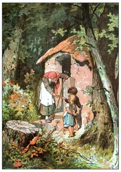 Ilustración de Hansel y Gretel de los hermanos Grimm, c. 1899 (impresión offset)
