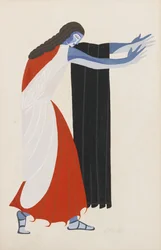 Diseño de vestuario para la obra Siete contra Tebas de Esquilo, 1925