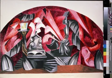 Decorado para la obra "Romeo y Julieta" de William Shakespeare (1564-1616) - Oeuvre de Alexandra Alexandrovna Exter (1882-1949), gouache sur carton
