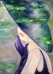 Elegante reflejo de lirios