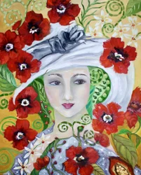 Mujer elegante: Sueño floral