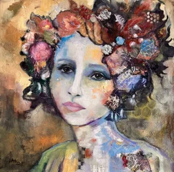 Retrato floral expresivo