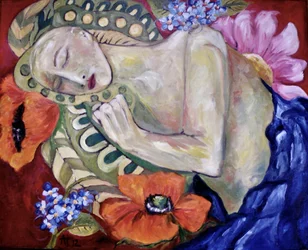 Mujer serena: Sueño floral