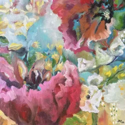 Abstracto floral vibrante