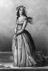 Charlotte Corday (1768-1793), girondina en tiempos de la Revolución francesa, asesinó a Jean Paul Marat el 13 de julio