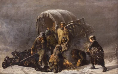 La parada forzada,1855 (óleo sobre lienzo)